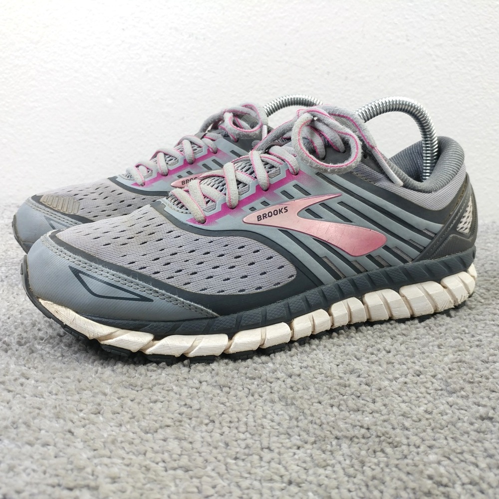 Brooks Ariel 18 Womens Size 9 Running Shoes Gray Pink Sneakers 120271-1B-091